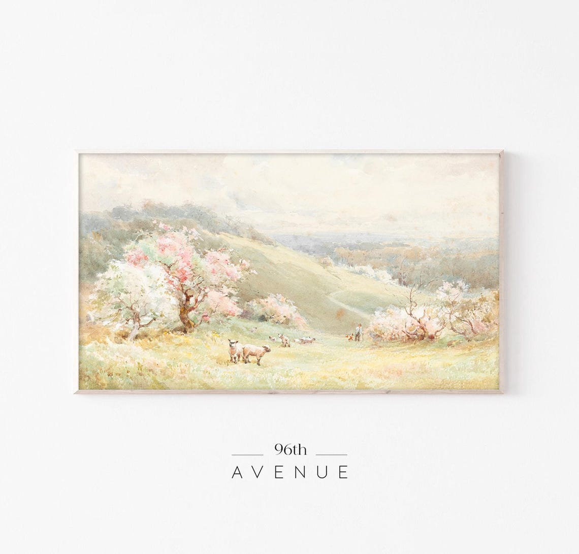 Flower Meadow Frame Tv Art Painting Vintage Spring Landscape Tv Art Field Of Flowers Tv Screensaver 2680