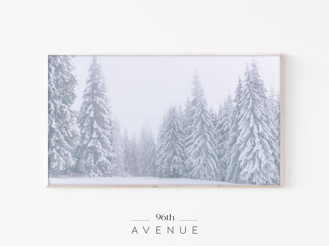 Winter Pine Tree Forest, Smart TV Art