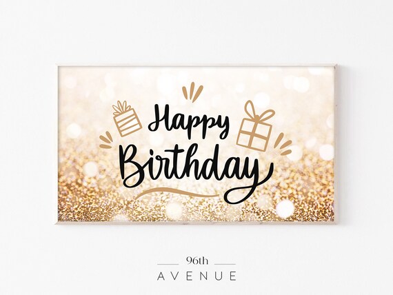 Happy Birthday Frame TV Minimalist Art Print