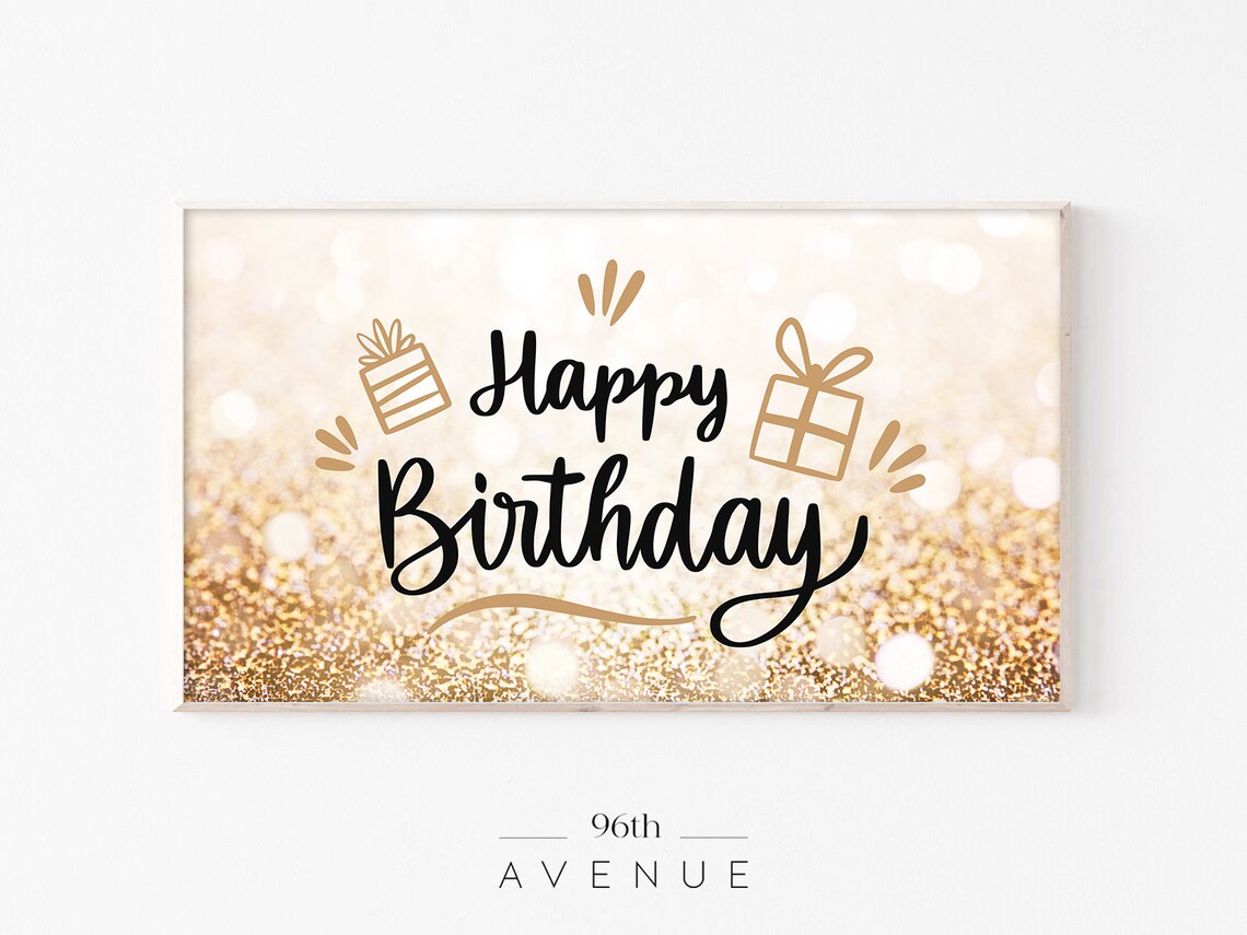 Happy Birthday Frame TV Minimalist Art Print