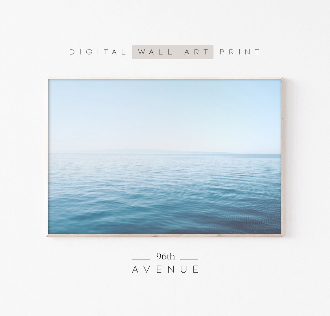 Blue Ocean Coastal Wall Art, Ocean Photo Print