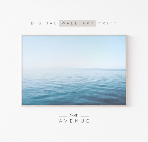 Blue Ocean Coastal Wall Art, Ocean Photo Print