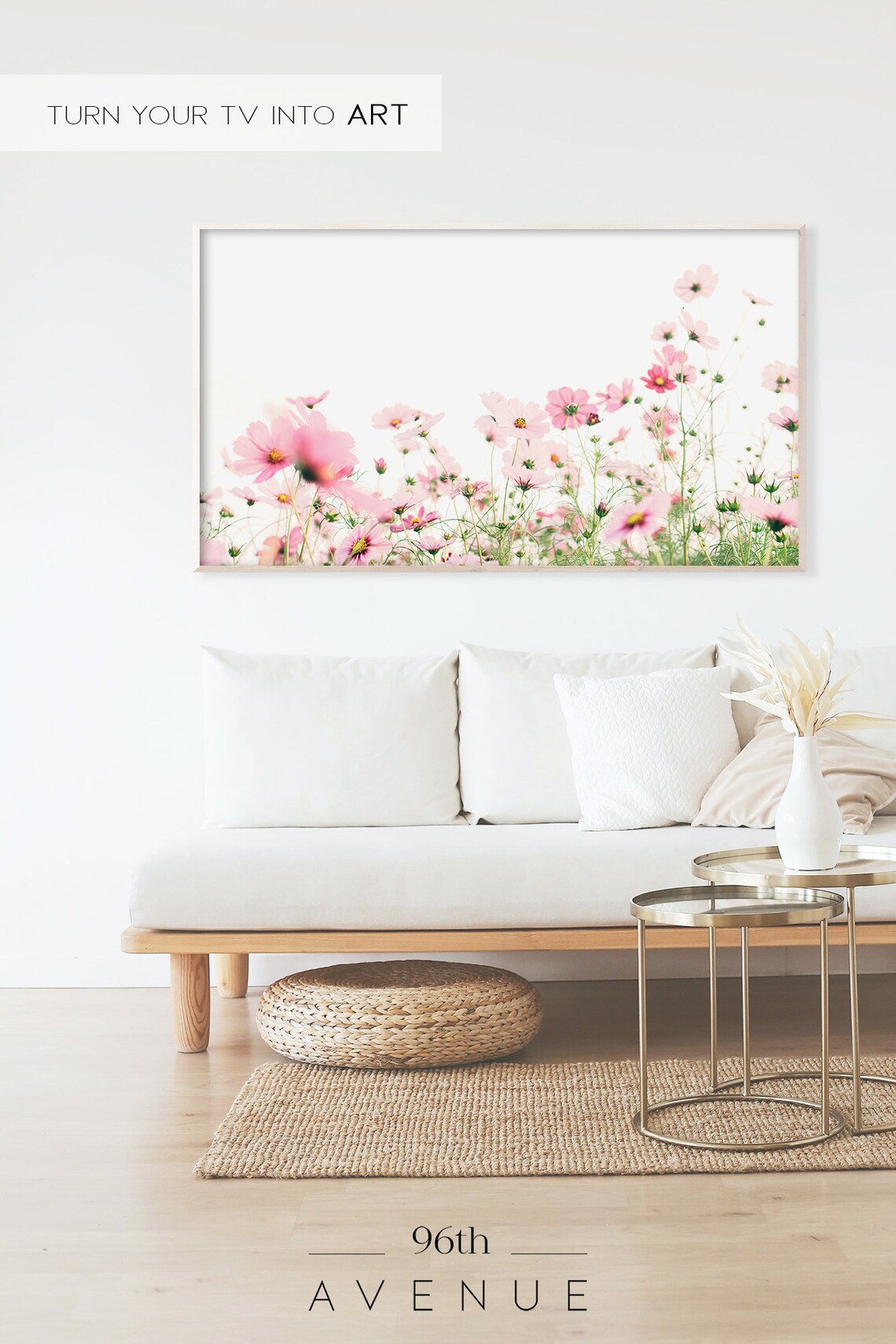 Spring Flower Field Botanical Art TV Print - Image 2
