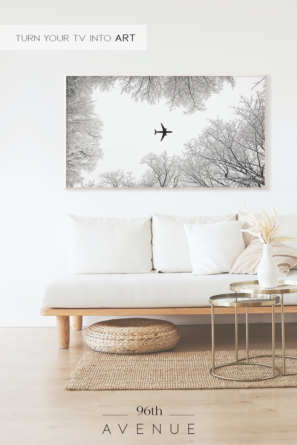 Tree Branches Frame TV Art, Forest Holiday Print - Image 2