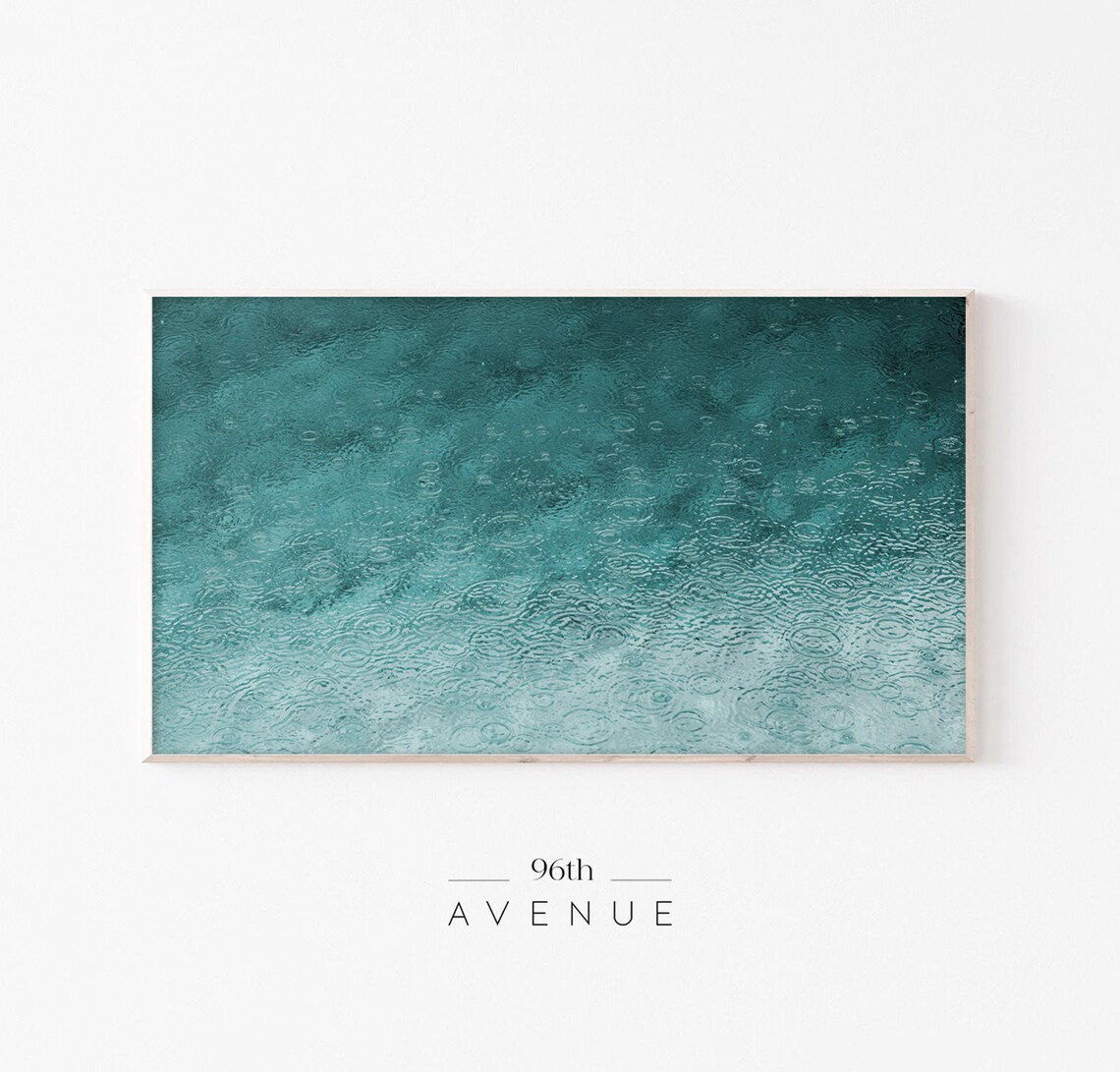 Turquoise Water Abstract Art Print for Frame TV