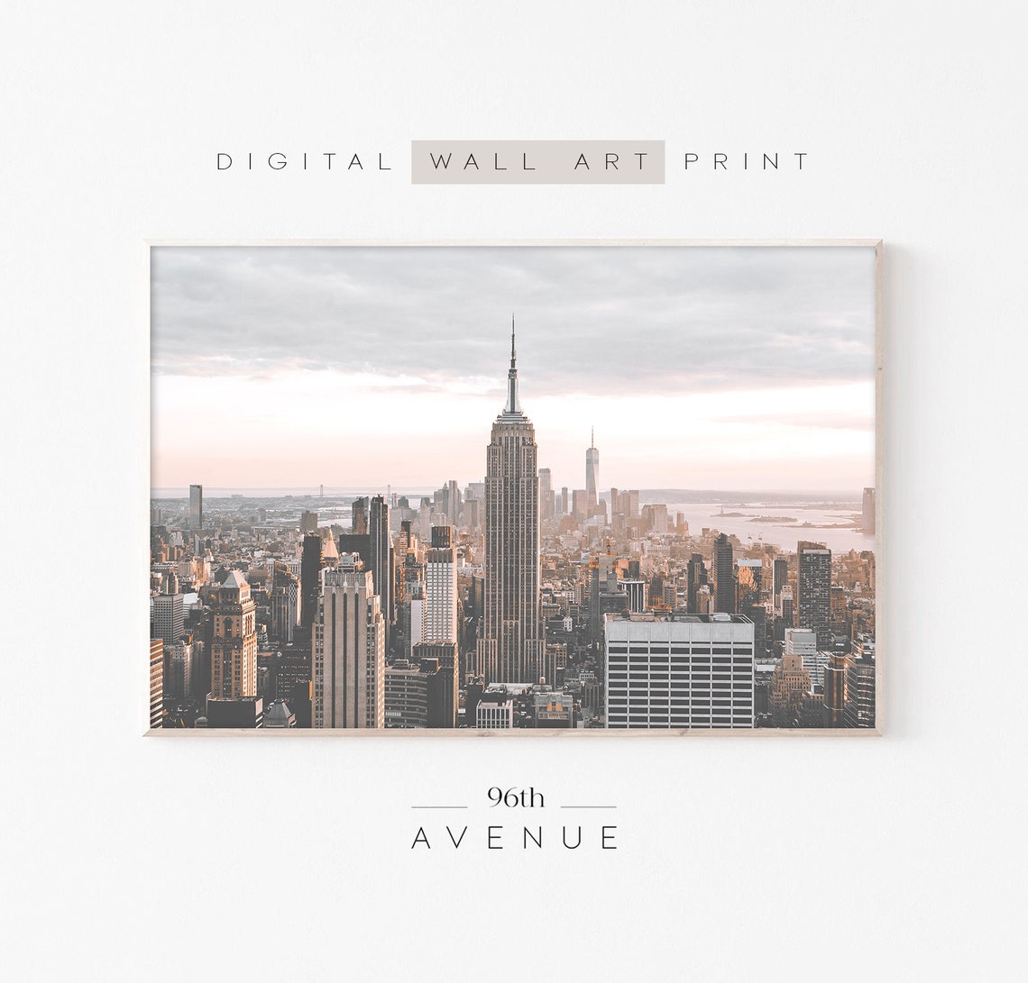 Empire State Building Manhattan Sunset Iconic Skyline Photo Print