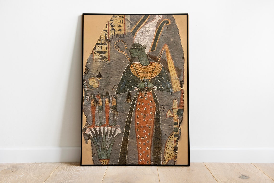 Ancient Egyptian Pharaoh Hieroglyph Fresco Museum Style Poster