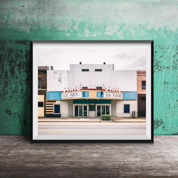State Theatre Our Past Our Future Vintage Movie Marquee Poster
