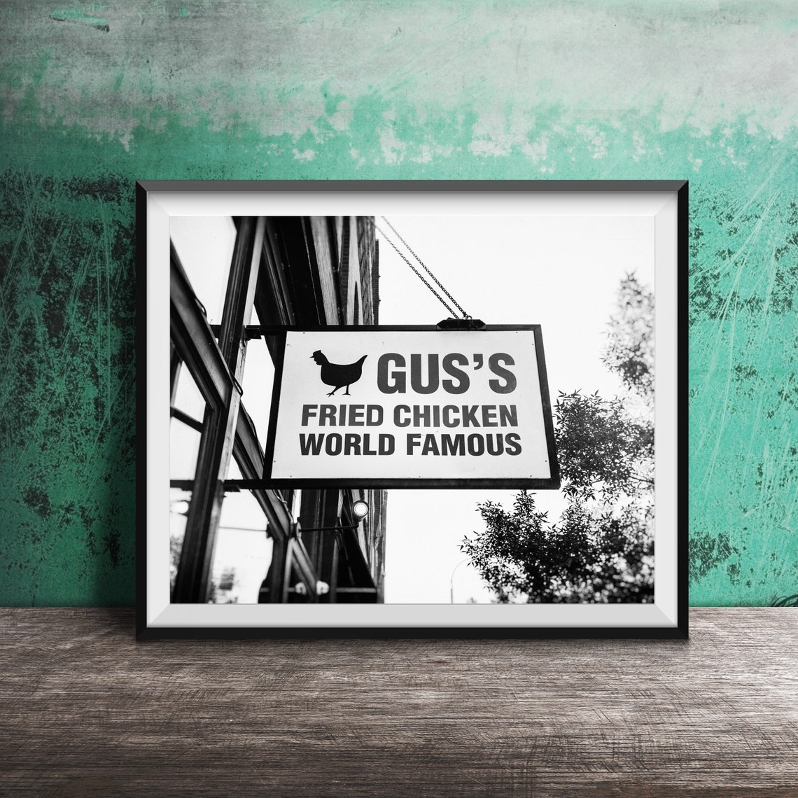 Gus's World Famous Fried Chicken Bright Yellow Sign Photo Poster - Image 2