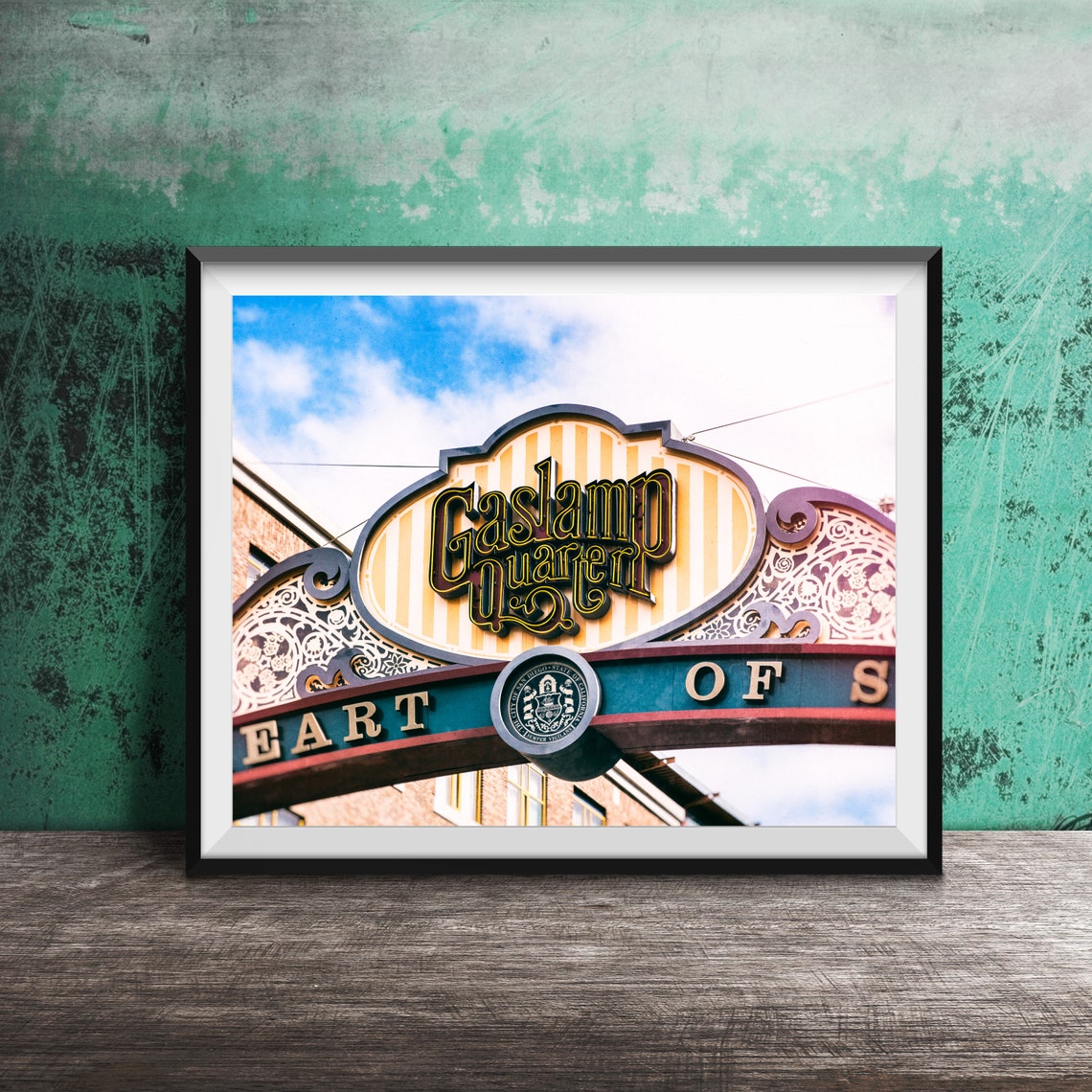 Gaslamp Quarter Historic Arch Sign San Diego Street Photography Poster