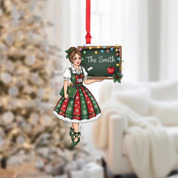 Personalized Teacher Ornament 2025 Custom Holiday Keepsake