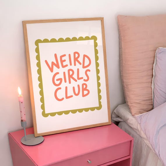 Weird Girls Club Art Print Room Decor Trendy Apartment Digital Download