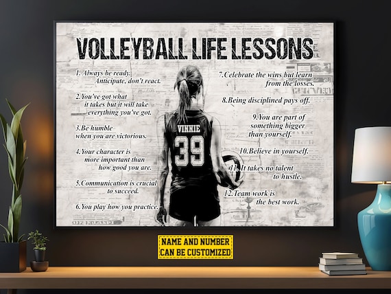 Volleyball Life Lessons Personalized Poster Print