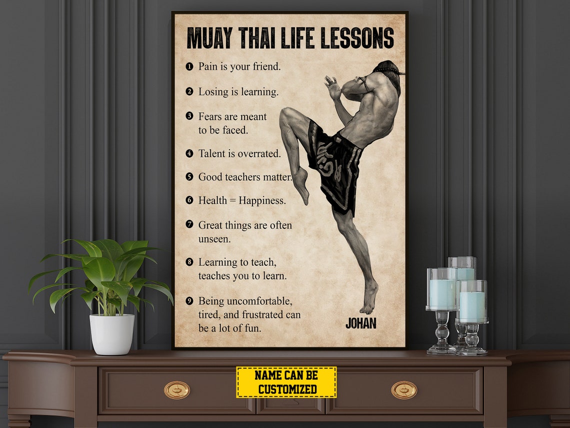 Muay Thai Life Lessons Personalized Print Muay Thai Poster Print Muay Thai Gift For Boy Man - Image 4