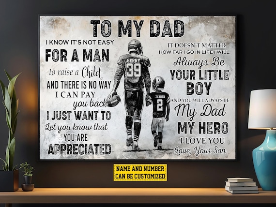 Football To My Dad Personalized Art Print