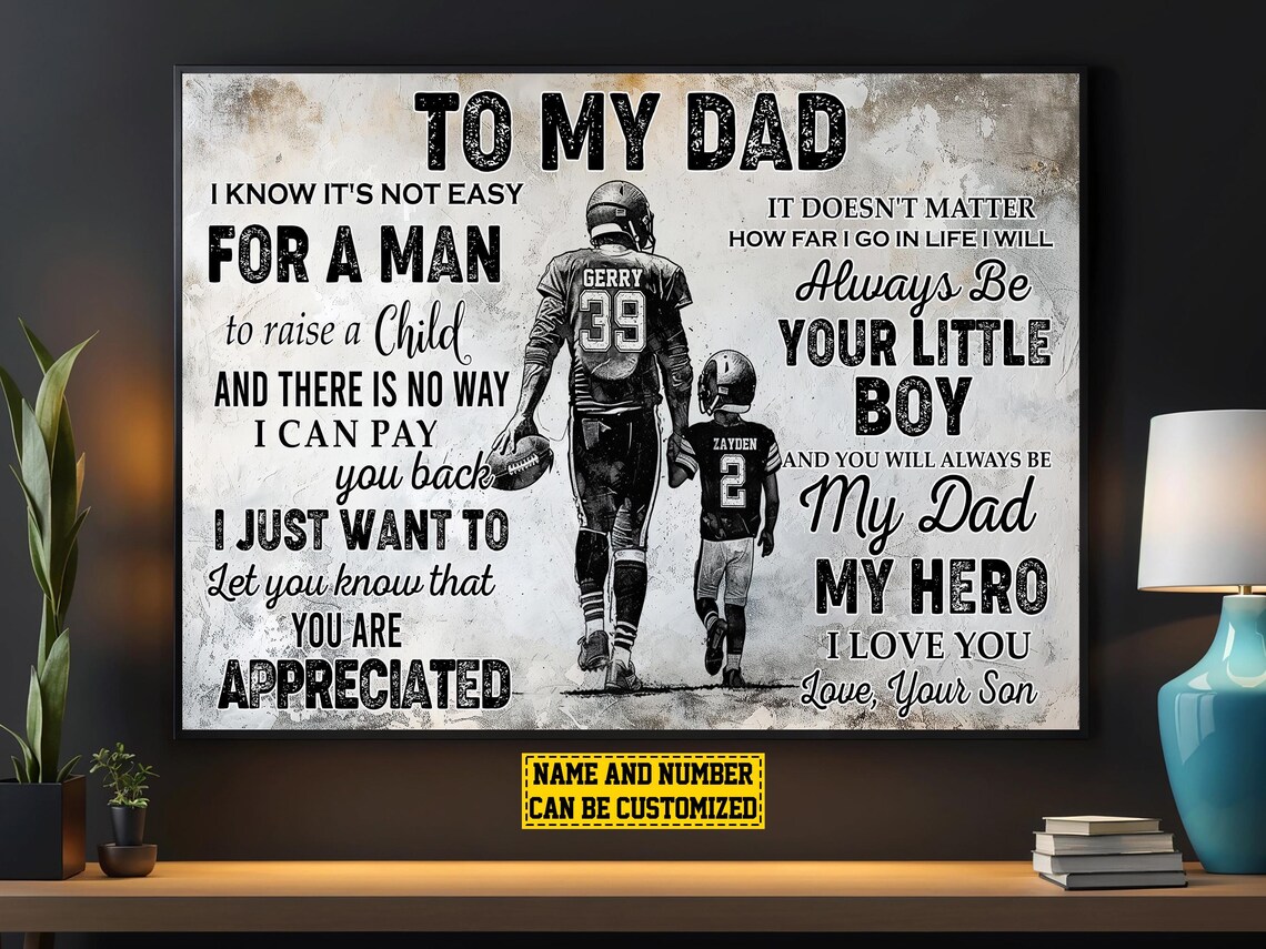 Football To My Dad Personalized Art Print