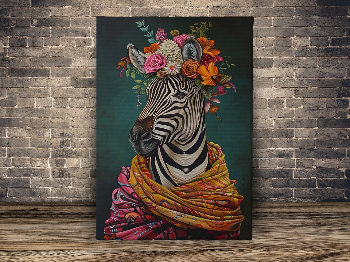 Vintage Maximalist Zebra Lady Poster Art Print - Image 2