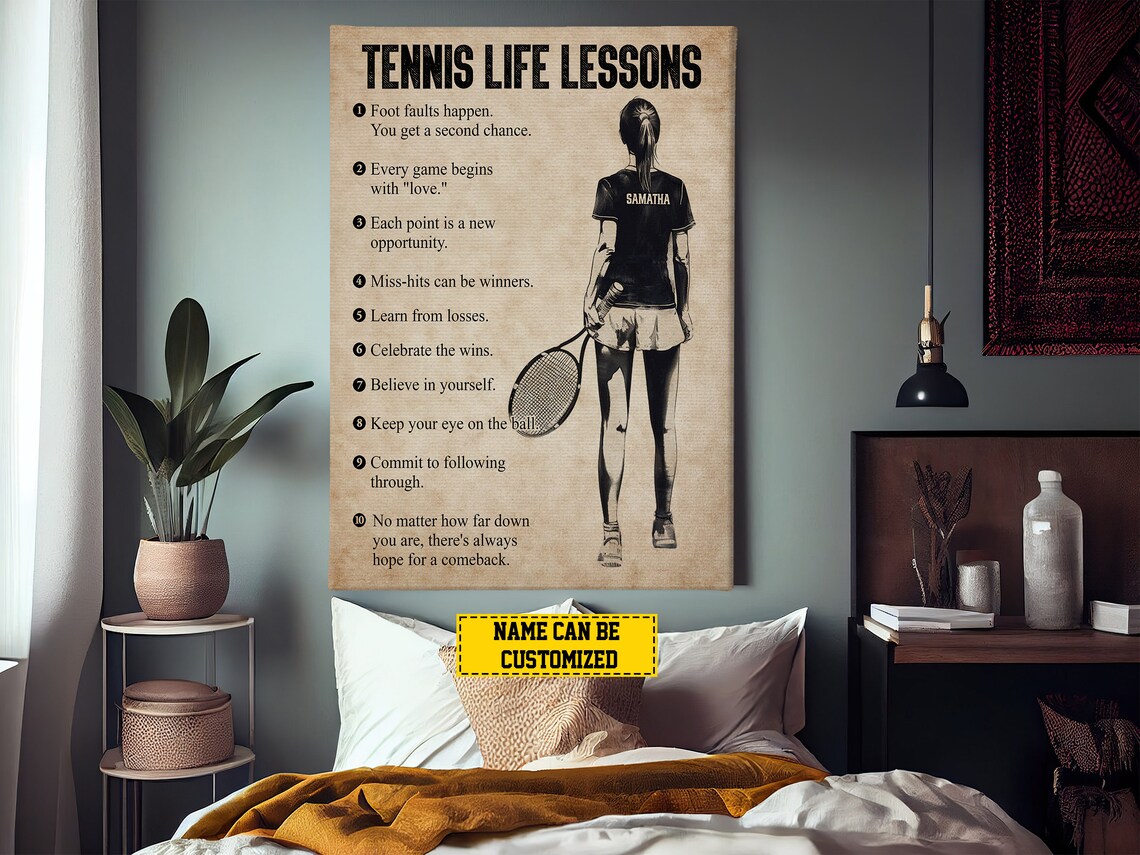 Personalized Tennis Life Lessons Tennis Art Print - Image 4