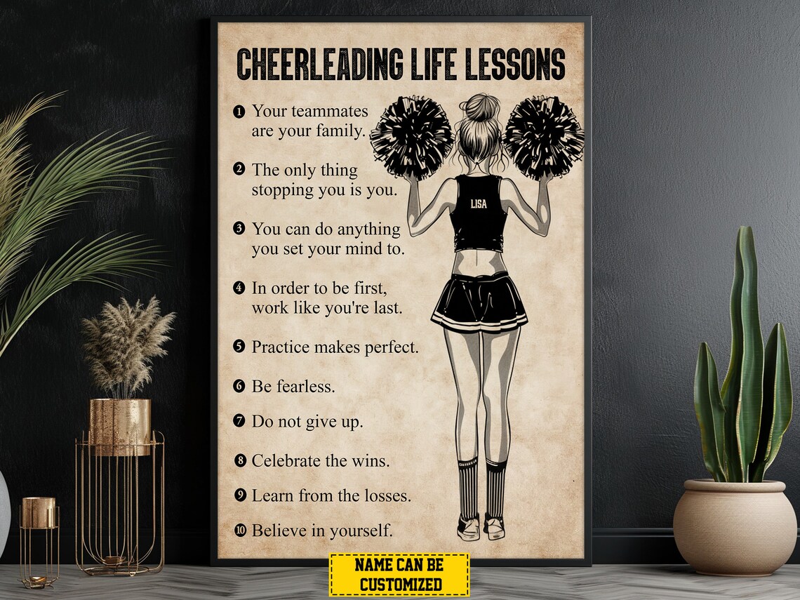 Personalized Cheerleading Life Lessons Art Print - Image 2