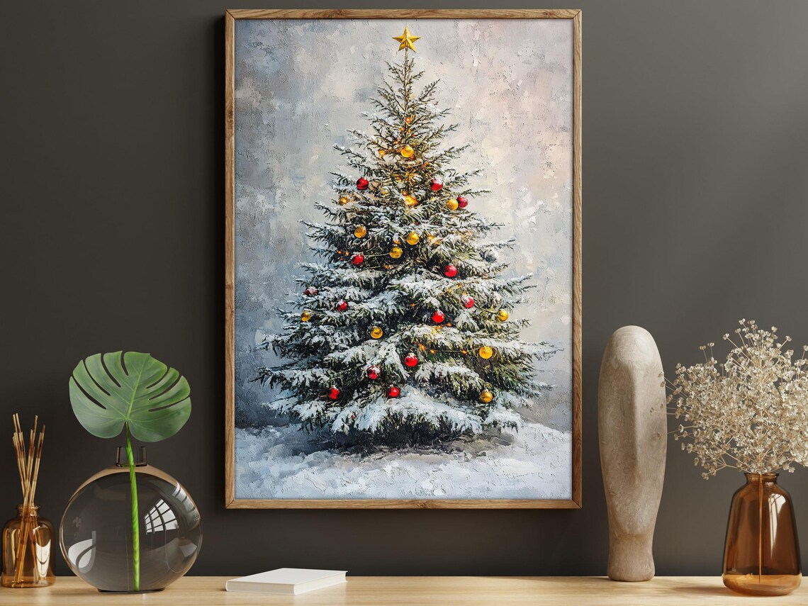 Vintage Christmas Tree Holiday Poster Art Print - Image 5