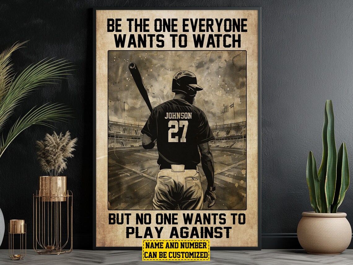 Personalized Softball Motivation Poster Print for Men