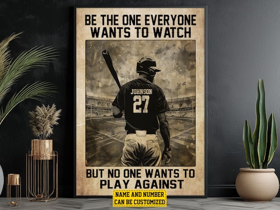 Personalized Softball Motivation Poster Print for Men