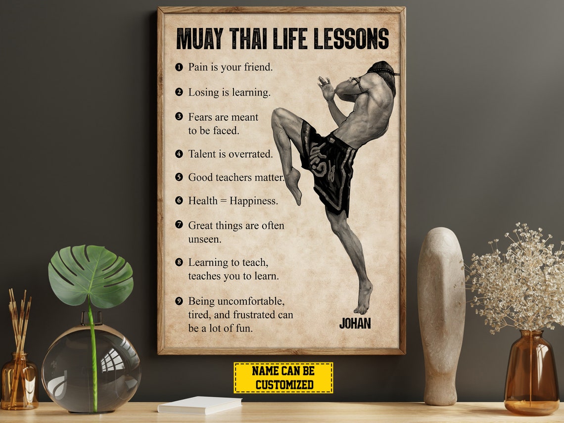 Muay Thai Life Lessons Personalized Print Muay Thai Poster Print Muay Thai Gift For Boy Man - Image 5