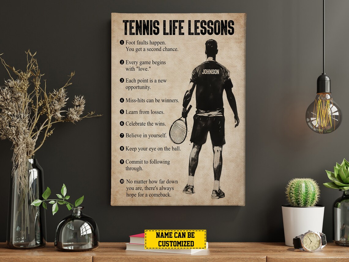 Tennis Life Lessons Personalized Poster Print - Image 2