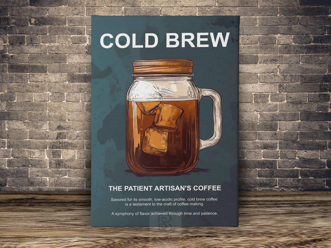 Vintage Cold Brew Coffee Print Coffee Poster Print Drinks Wall Art Decor - Image 2