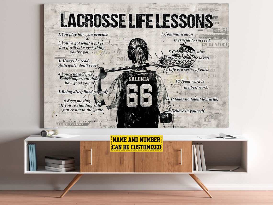 Personalized Lacrosse Life Lessons Girl Art Print - Image 5