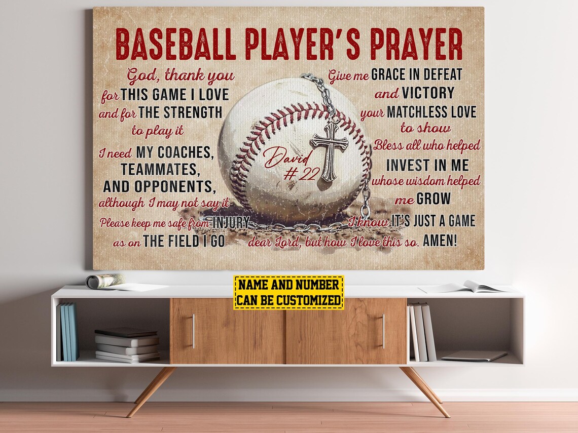 Baseball Players Prayer Personalized Poster - Image 4