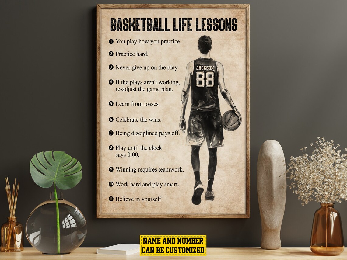 Basketball Life Lessons Personalized Poster, Gift for Him - Image 5