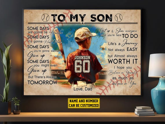 Baseball To My Son - Personalized Print