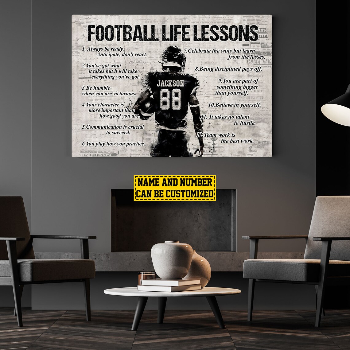 Personalized Football Life Lessons Poster Print - Image 5
