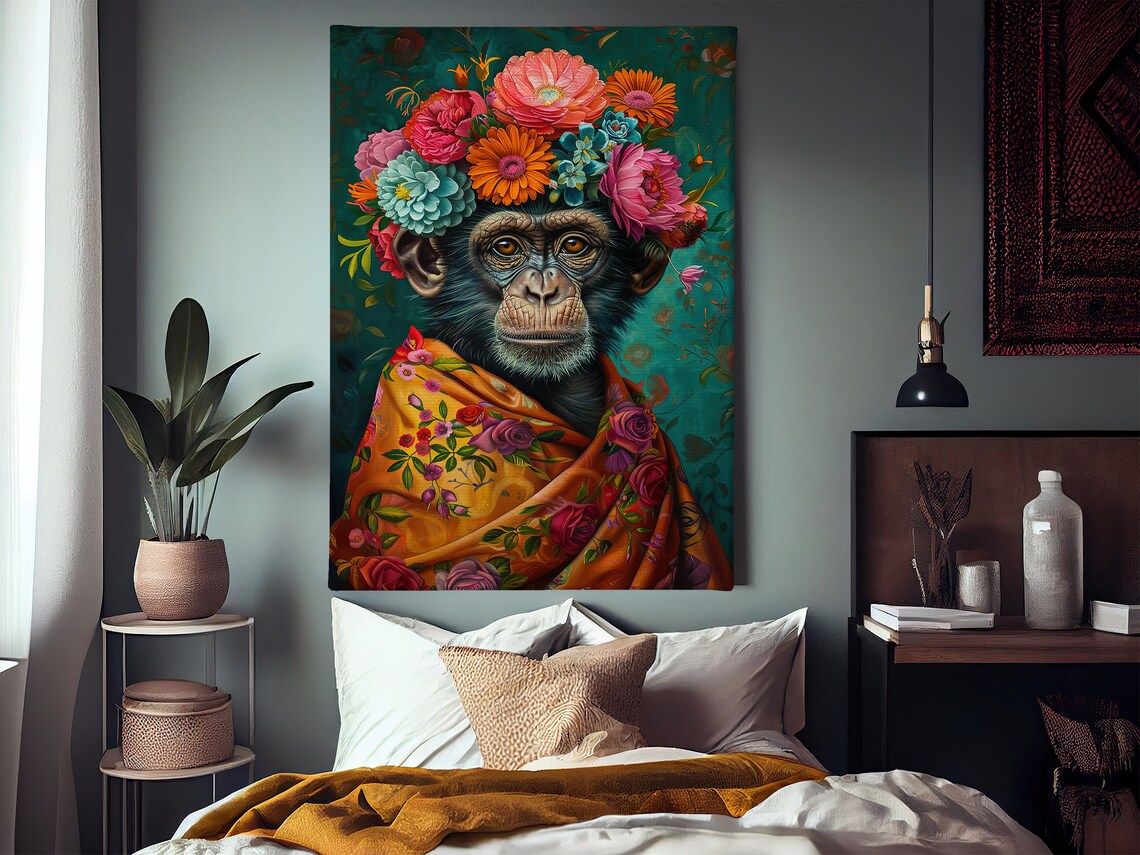 Vintage Maximalist Monkey Lady Poster Print - Image 3