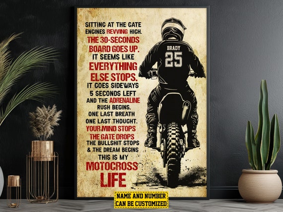 Motocross Life Personalized Poster Print, Custom Gift