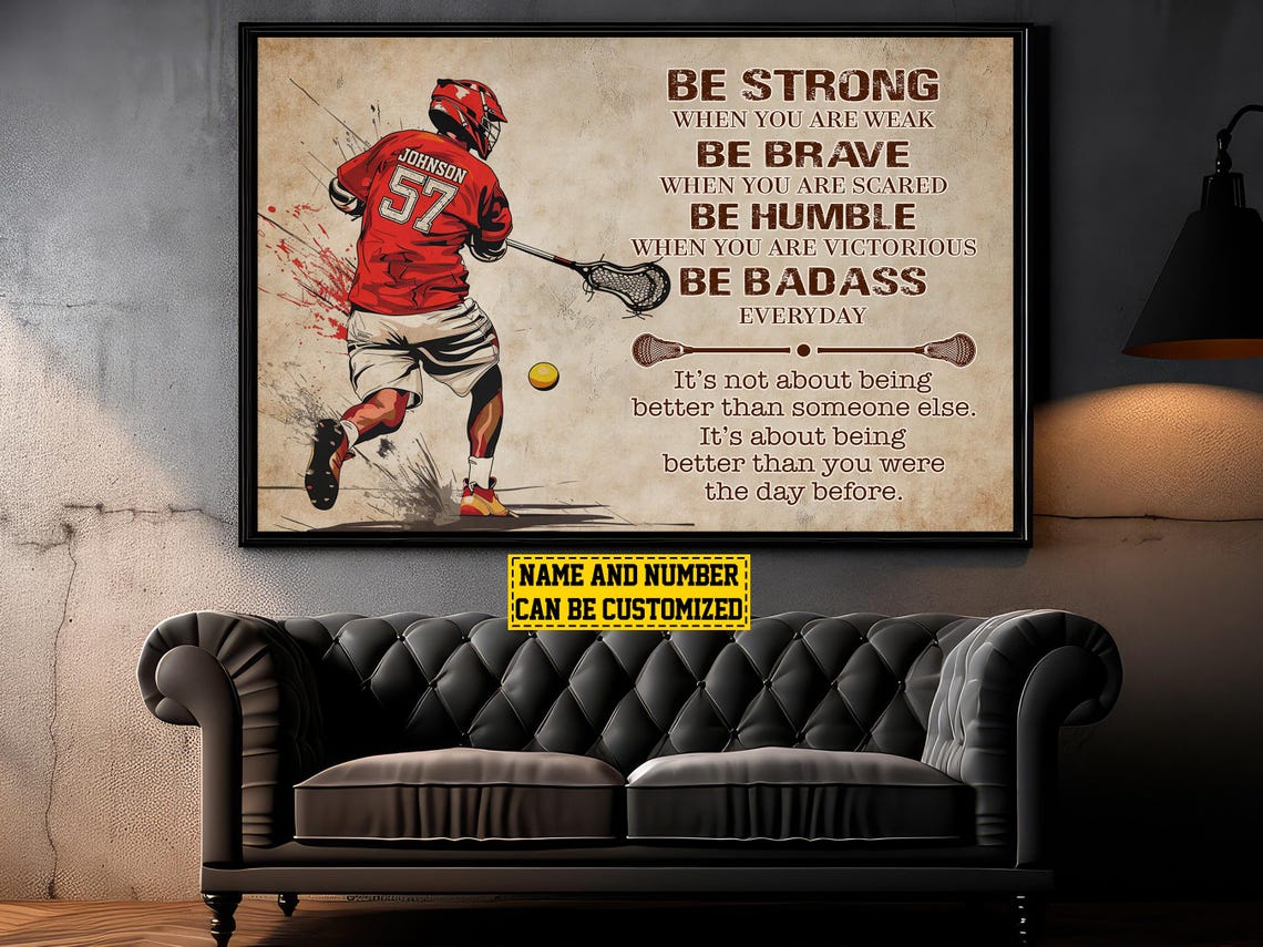 Vintage Lacrosse Player Personalized Print Lacrosse Poster Lacrosse Print Lacrosse Gift For Boy Man - Image 4