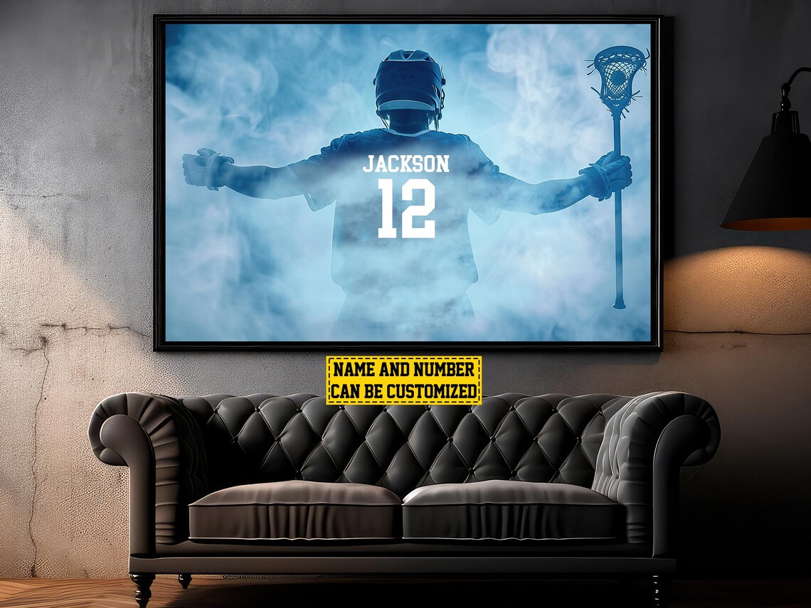 Victory Lacrosse Player Personalized Wall Art Print - Image 5