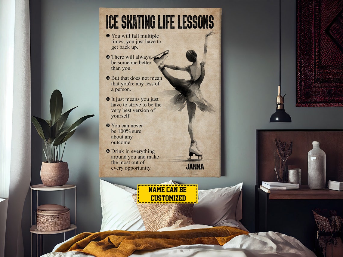 Ice Skating Life Lessons Personalized Print Ice Skating Poster Print Ice Skating Gift For Girl Daughter - Image 3