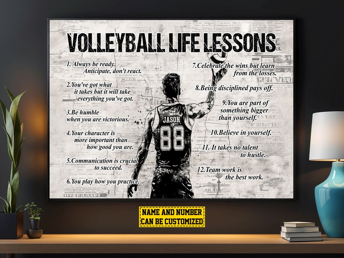 Personalized Volleyball Life Lessons Art Print