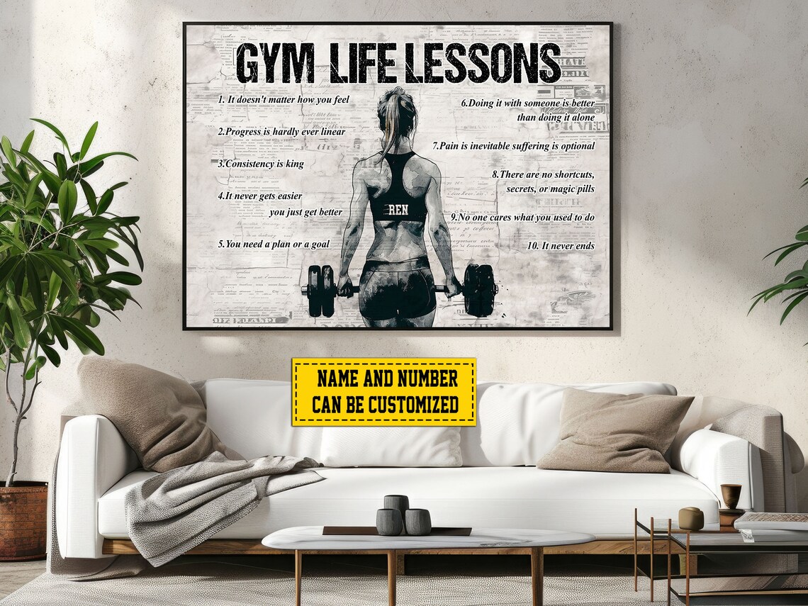 Gym Life Lessons Personalized Gym Poster Print - Image 3