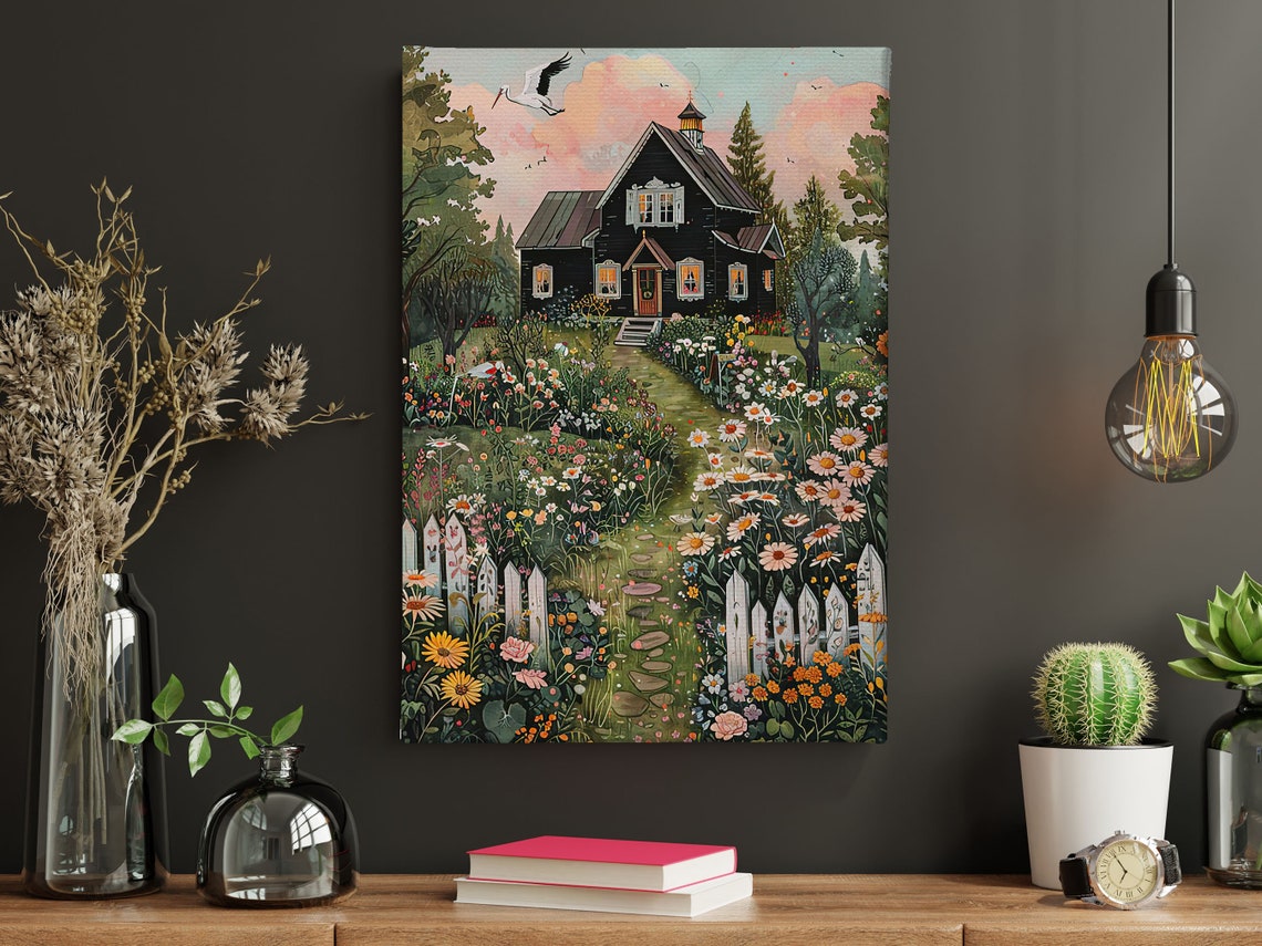 Vintage Flowers Garden Painting Flowers Print Cottage Flowers Flowers Poster Country House Wall Art - Image 3