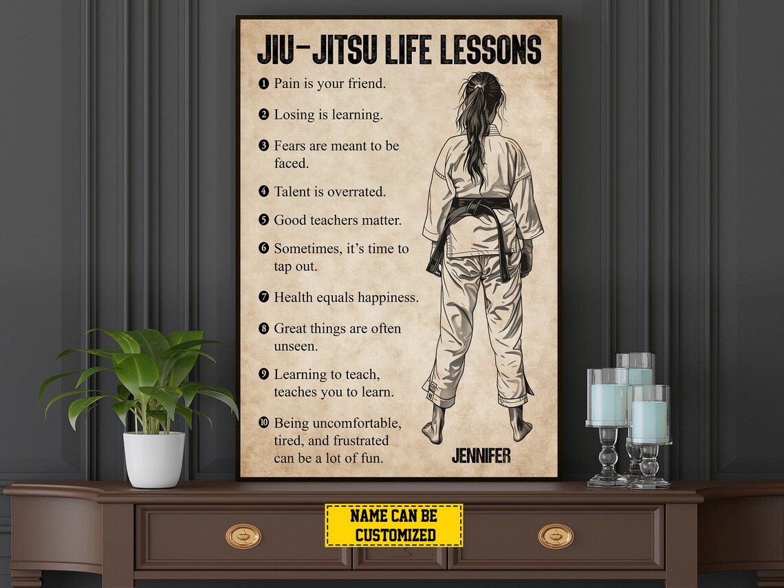 Jiu Jitsu Life Lessons Personalized Art Print for Daughter - Image 4