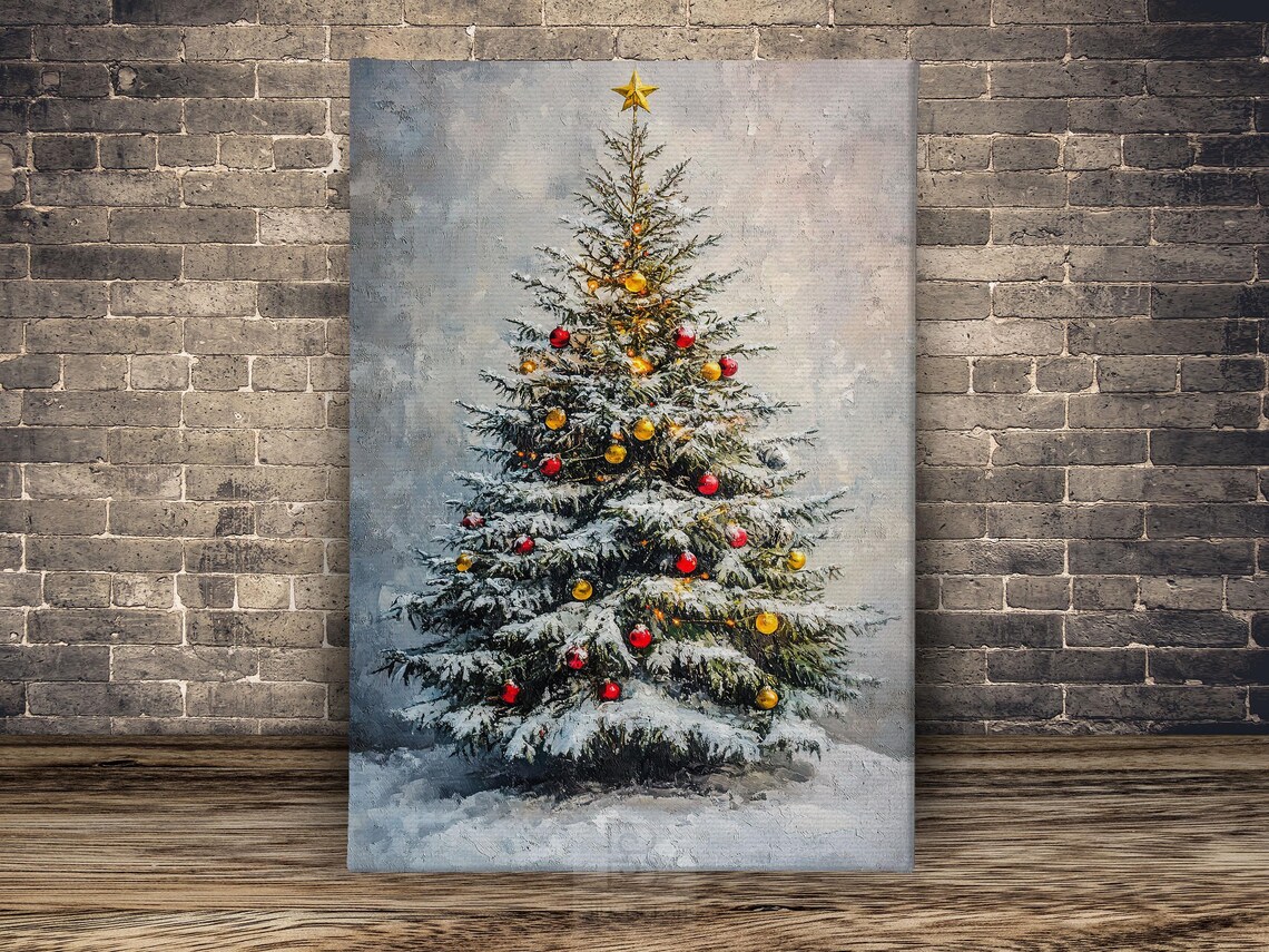 Vintage Christmas Tree Holiday Poster Art Print - Image 2