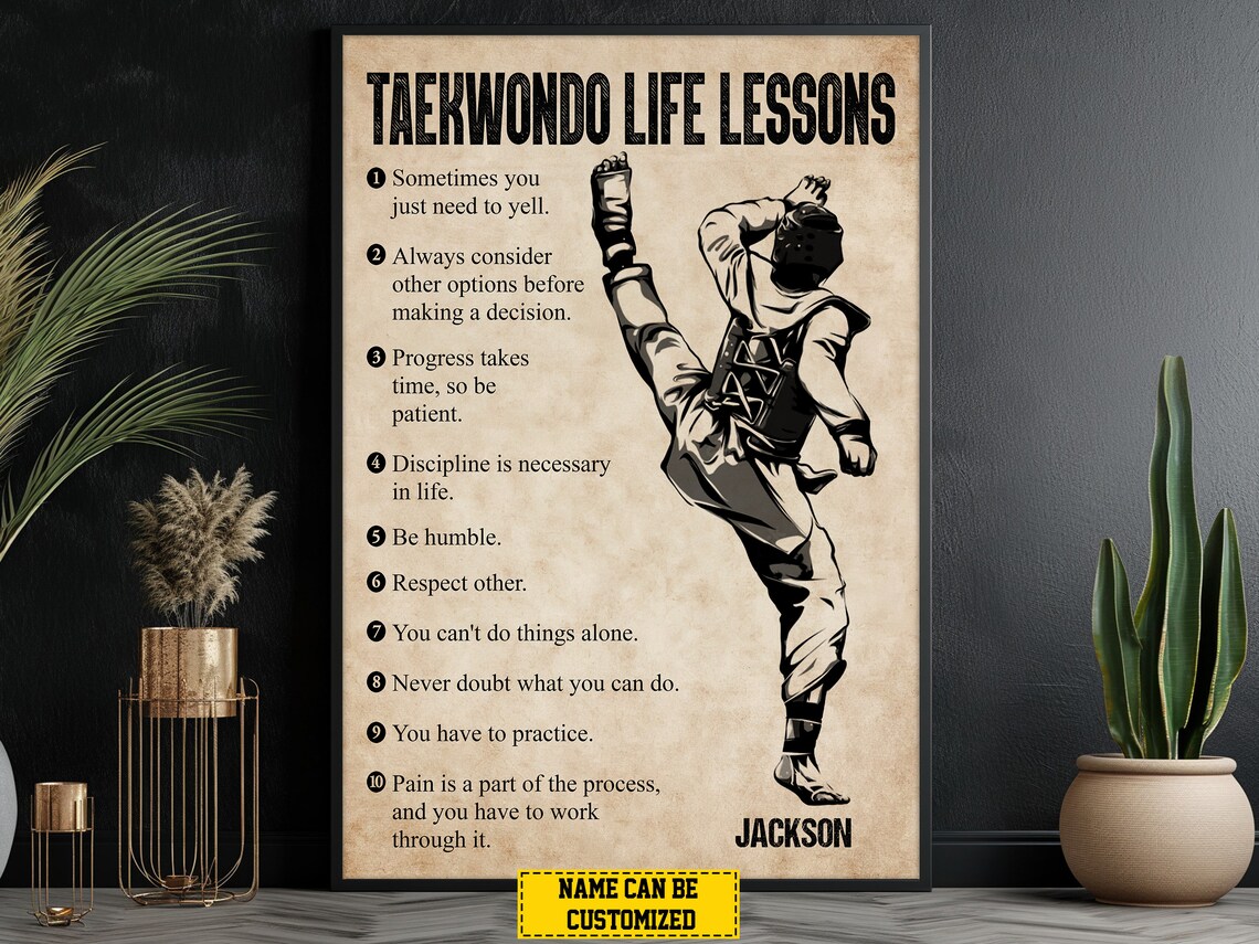 Taekwondo Life Lessons Personalized Art Print - Image 3