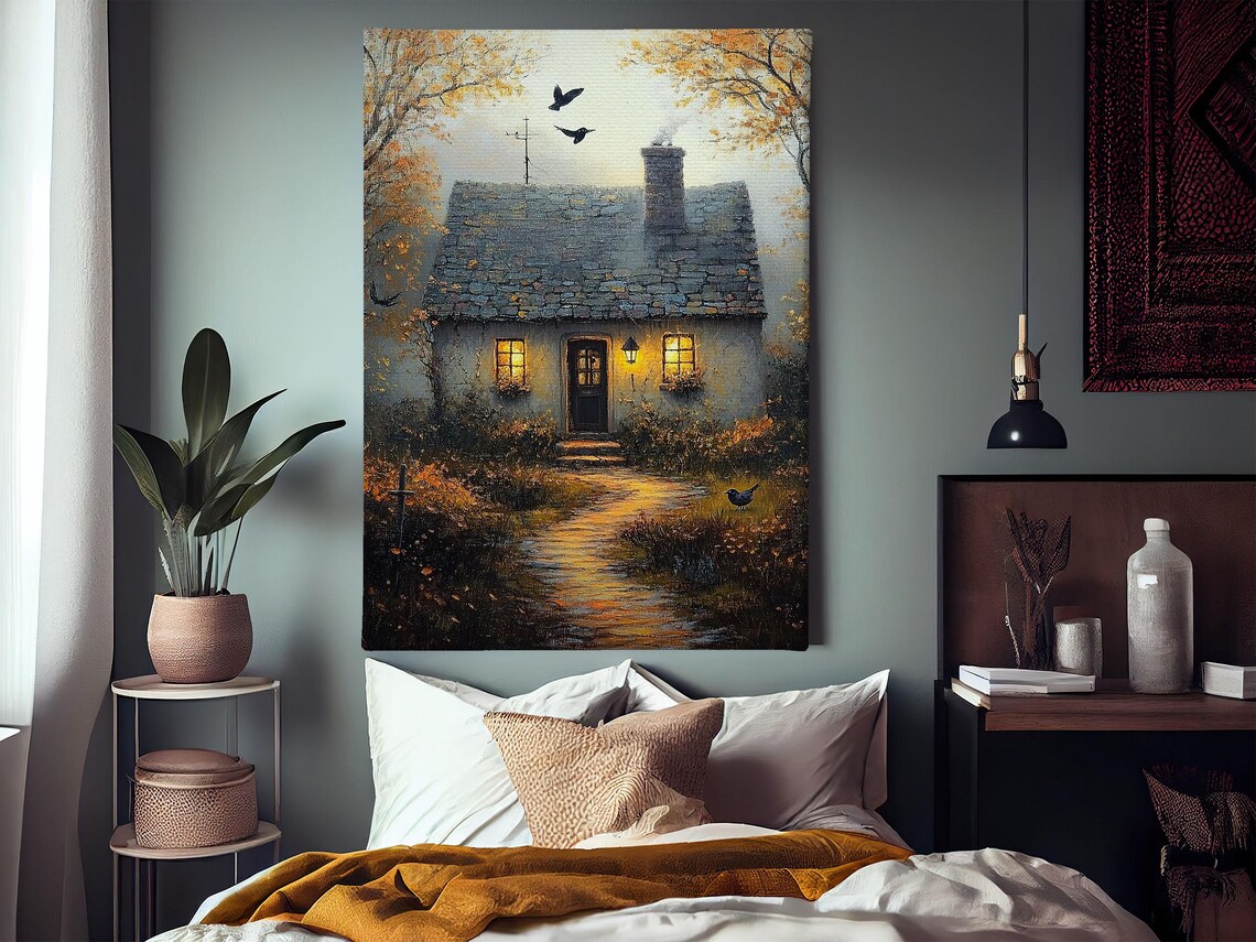 Cozy Witchy House, Warming Halloween Art Print - Image 4