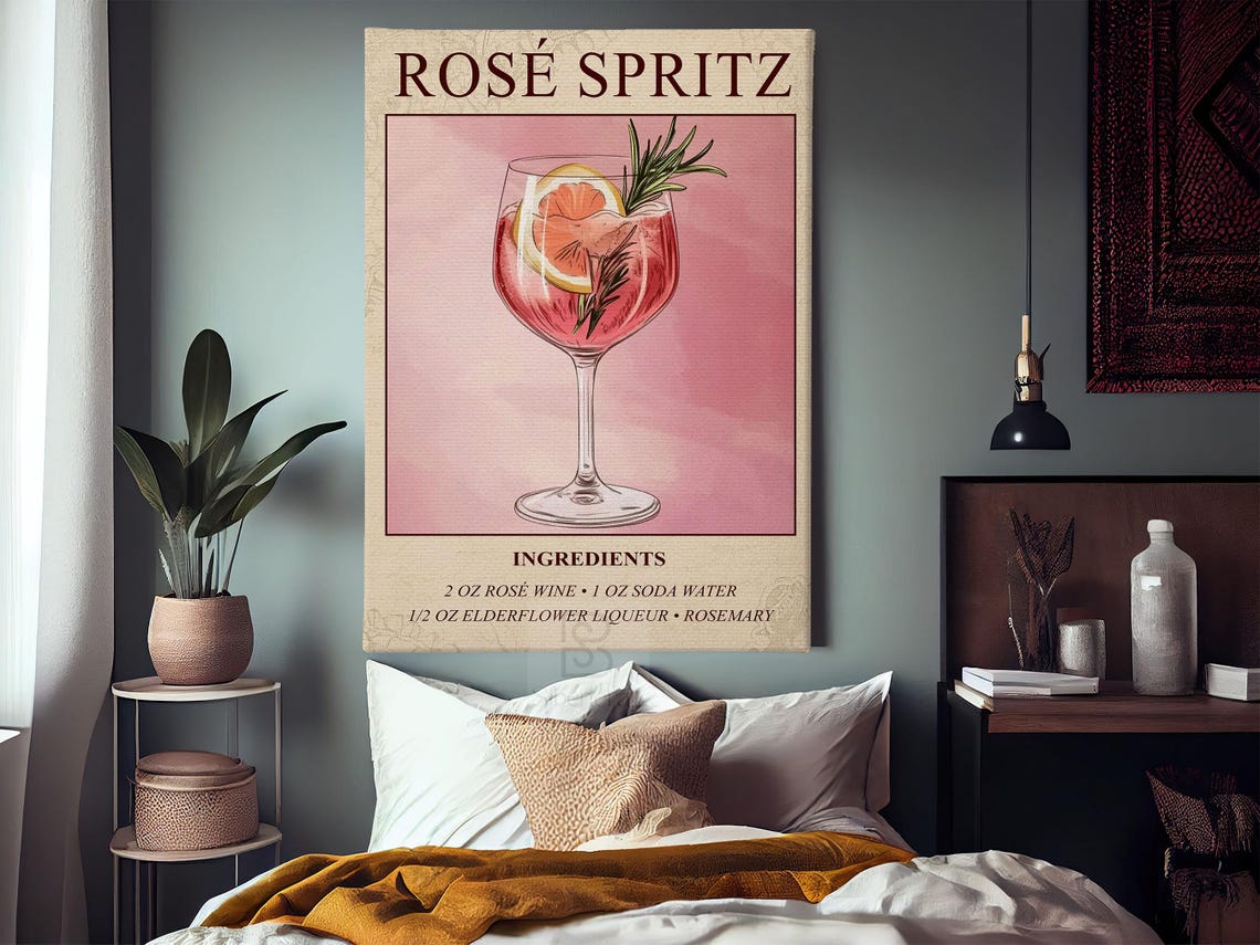 Rose Spritz Wine Poster, Bar Wall Decor - Image 4