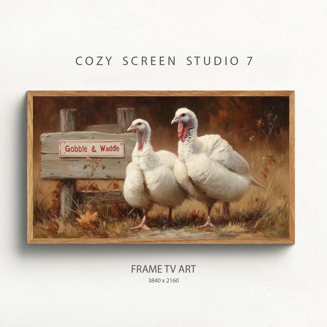 Turkey Pardon Frame Tv Art Thanksgiving Painting Wallpaper
