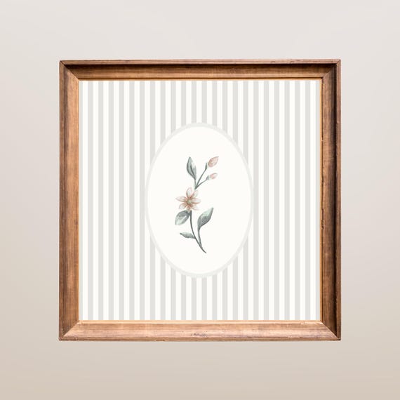 Antique Watercolor Flower Print Blush Floral Nursery Wall Art Neutral Botanical Poster Romantic Home Decor Minimalist Baby Girl Room