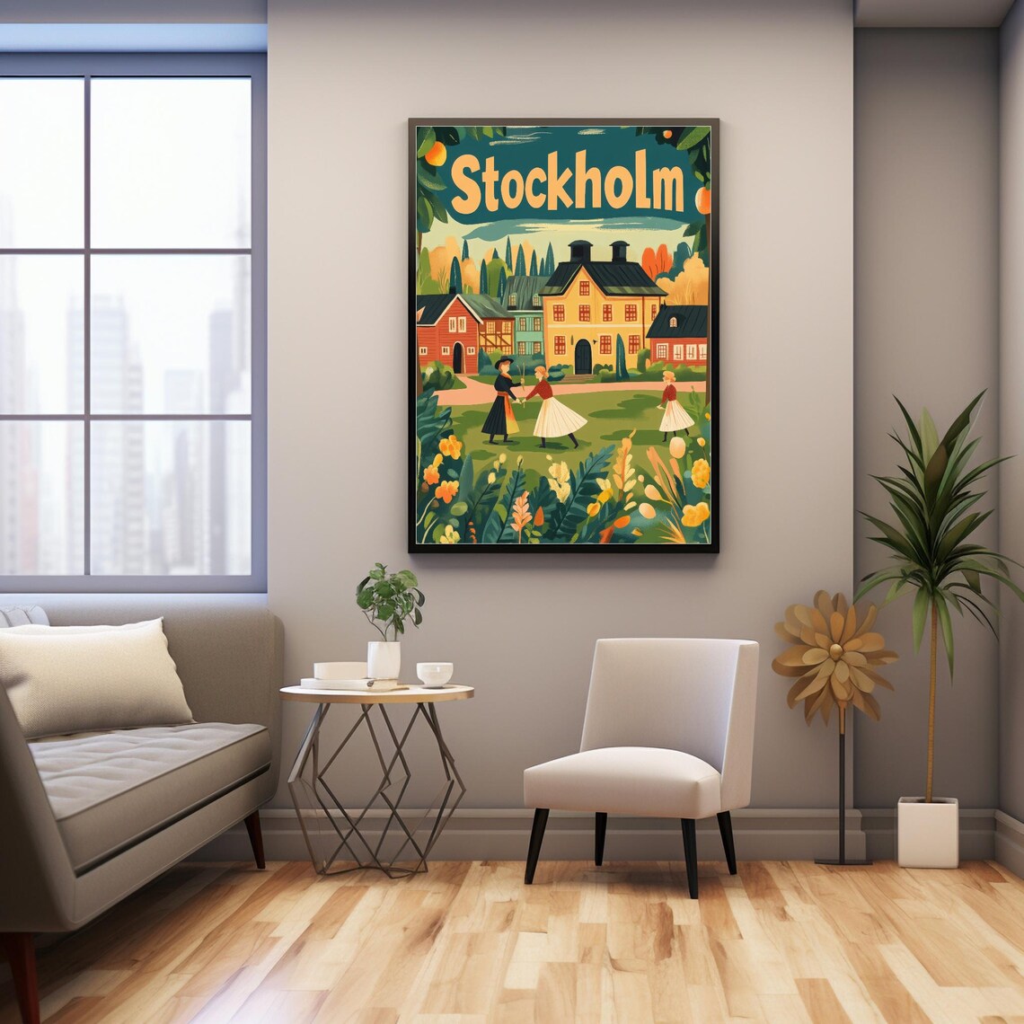 Stockholm Dance Scene, Retro Style Art Print - Image 3